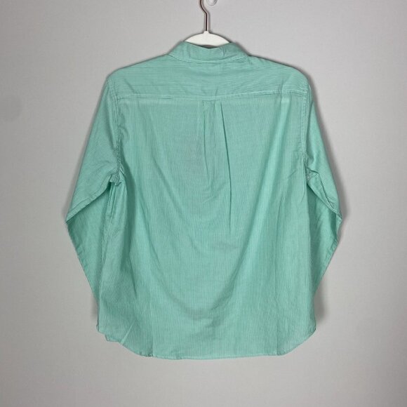 Everlane The Relaxed Oxford Button Down Shirt Green Striped Womens 0 - Picture 2 of 4